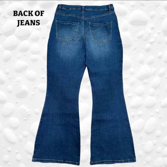 Refuge Blue Flare Jeans with High Waist NWOT Size 11 - Picture 3 of 7